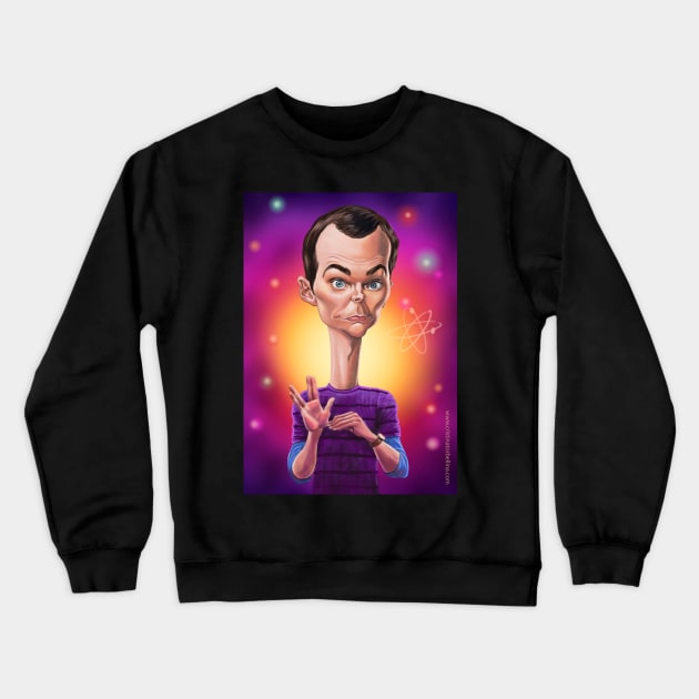 xheldon caricature Crewneck Sweatshirt by cristinatorbellina